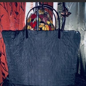 Authentic Prada Black Nylon Quilted Shopper Tote